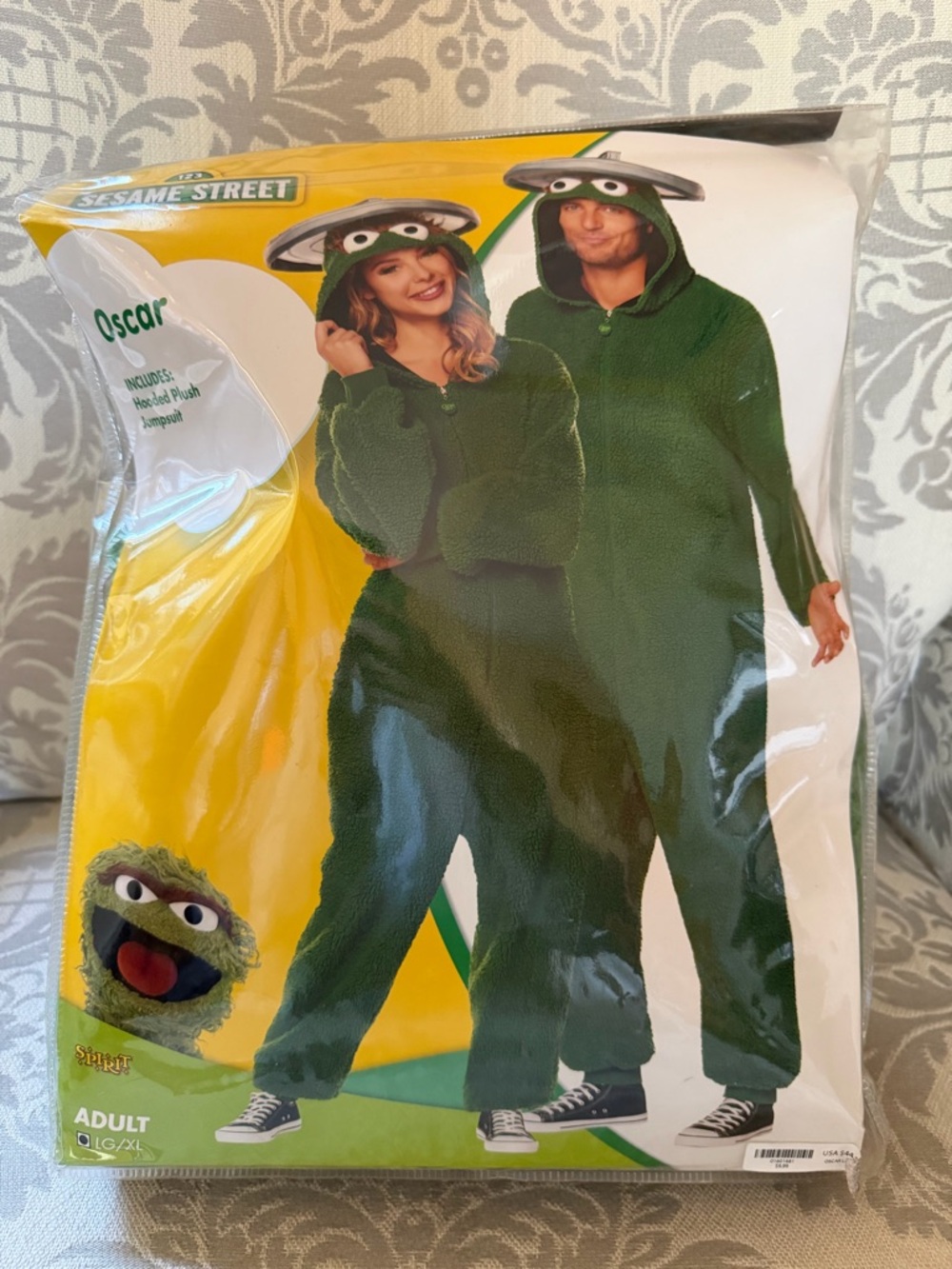 Oscar Grouch Sesame Street One Piece Adult S Halloween Costume Zip Pajamas Ones